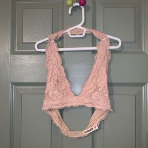 Nude halter lace bralette